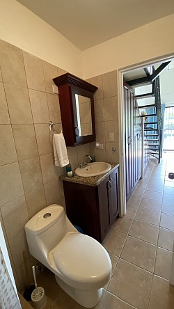 Salle de bain du bas avec douche.